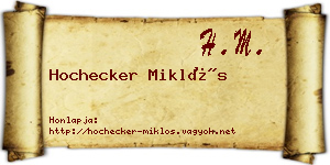 Hochecker Miklós névjegykártya